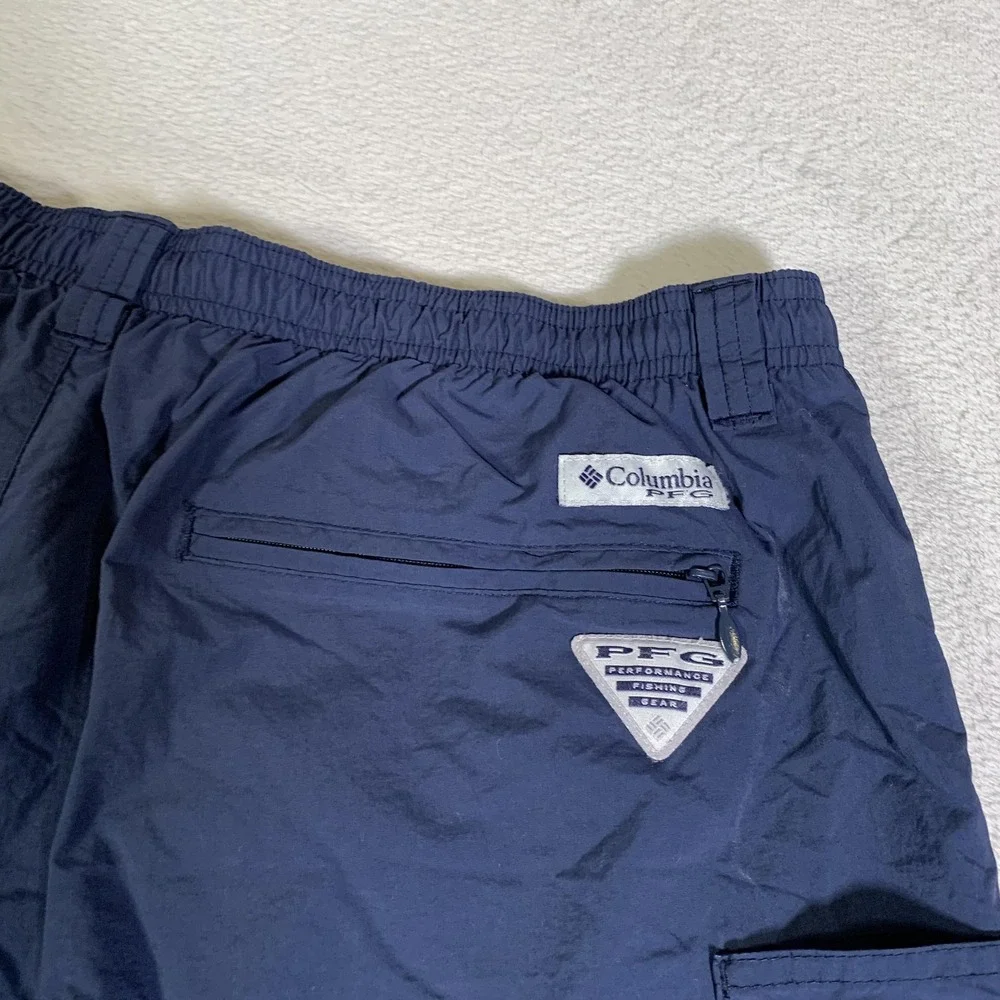 Columbia Swim Trunks Mens XL Blue PFG Omni-Shade Mesh Lined Fishing Beach Shorts